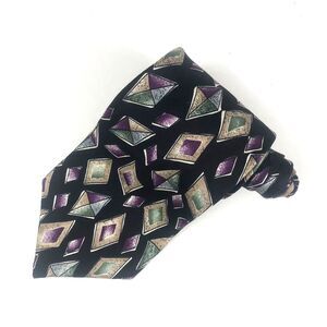 Vintage Sutter & Grant 100% Silk Men's Necktie Geometric Colorful Diamonds